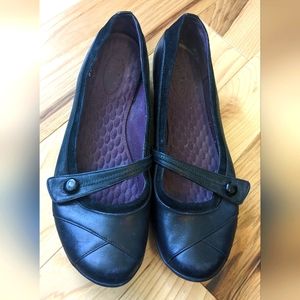 Privo by Clarks Ballet Flat Mary Jane Black Leath Slip-ons Women's Size 10
